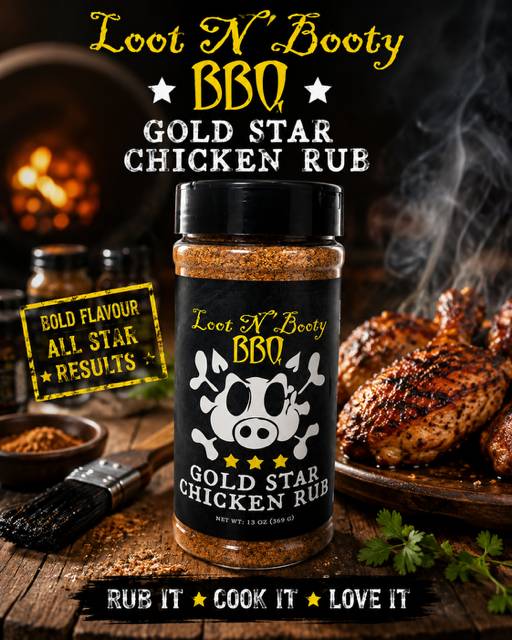Loot N’ Booty BBQ Gold Star Chicken Rub 369g 1 Loot N’ Booty BBQ Gold Star Chicken Rub 369g