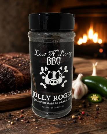 Loot N’ Booty BBQ – Jolly Roger Jalapeño Garlic Black Rub 397g